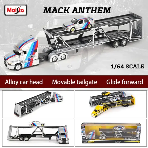 Maisto 1:64 Mack Anthem and BMW M3 Model