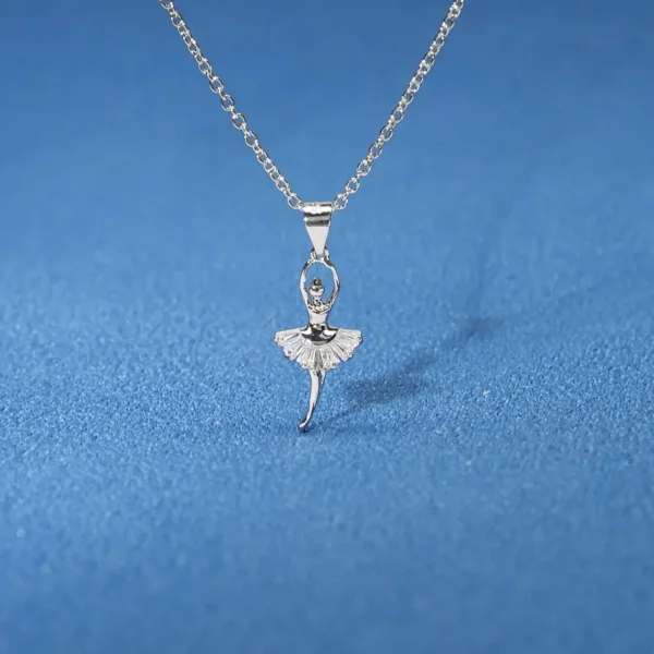 Sterling Silver Ballerina Pendant Necklace