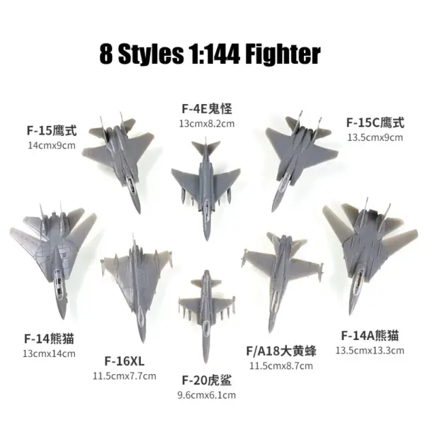1/144 Scale Assembled Fighter Model Set - Image 6