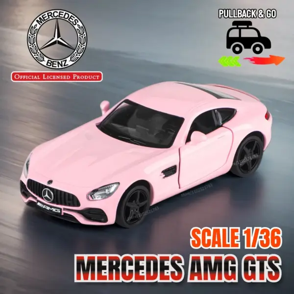 1:36 Mercedes AMG GTS Pink Diecast Model Car