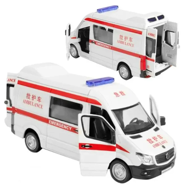 15CM 1:36 Scale Metal Ambulance Toy Car - Image 2