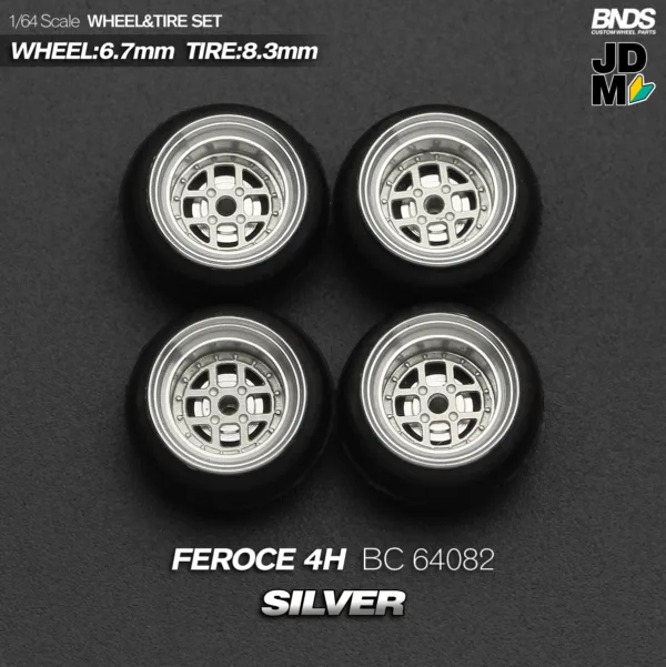 1/64 Scale Alloy Wheel and Tire Set 4pcs - Image 14