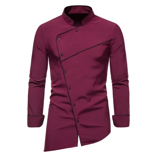 Men's Casual Color Block Long Sleeve Shirt - Image 3