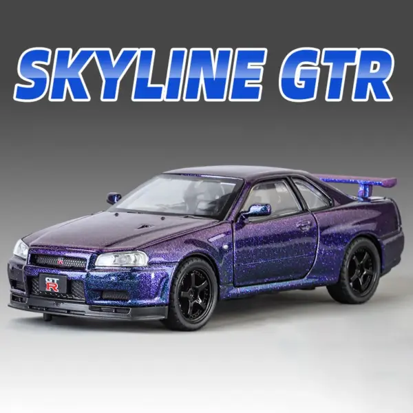 1:32 Nissan Skyline GTR R34 Alloy Model Car - Image 11