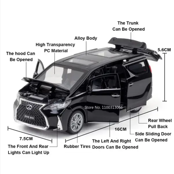 1/32 LM300 Diecast SUV Model Car with Sound - Image 2