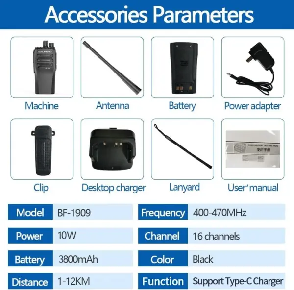 BaoFeng BF-1909 High Power Walkie Talkie - Image 6