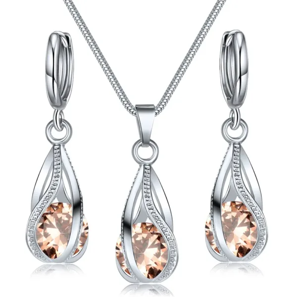 Elegant Silver Necklace and Earrings Set - Image 10