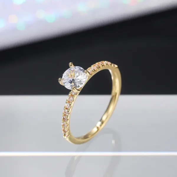 Brilliant Cubic Zirconia Wedding Band Ring - Image 10