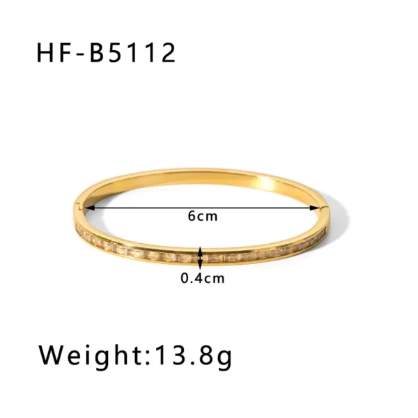 18K Gold Plated Geometric Bangle for Women - Image 6