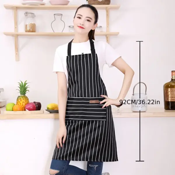 Adjustable Black and White Striped Apron - Image 7