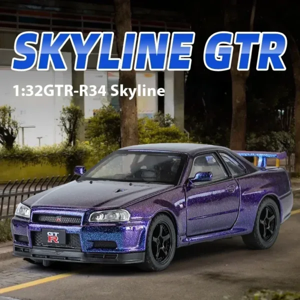 1:32 Nissan GTR R34 Diecast Model Car - Image 2