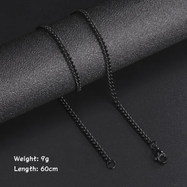 60cm Stainless Steel Box Chain Necklace for Men - Image 9