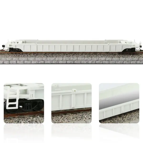 HO Scale 1:87 Blank 53' Well Car Model Kit - Image 3
