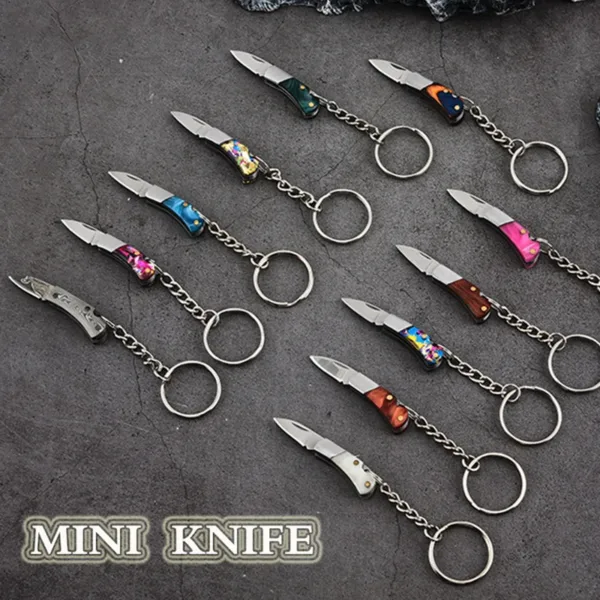 Mini Folding Knife Keychain with Sharp Blade - Image 3