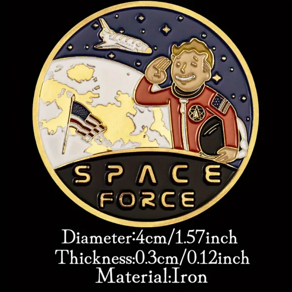 Golden Plated Space Force Commemorative Coin - Image 3