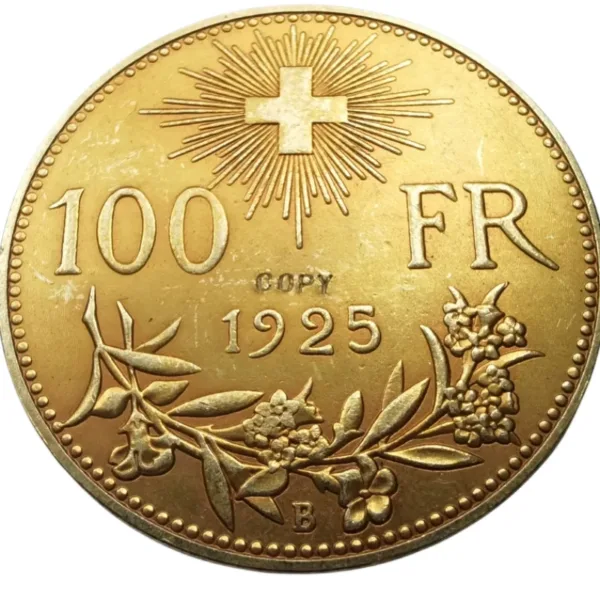 1925 Switzerland 100 Francs Gold Plated Replica