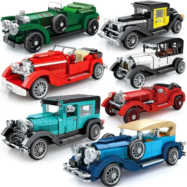 Vintage Racing Car Building Blocks Set - Image 2