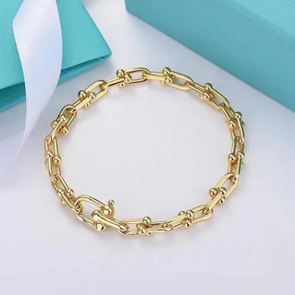 U-Shaped Chain Link Bracelet in Rose Gold - Image 6