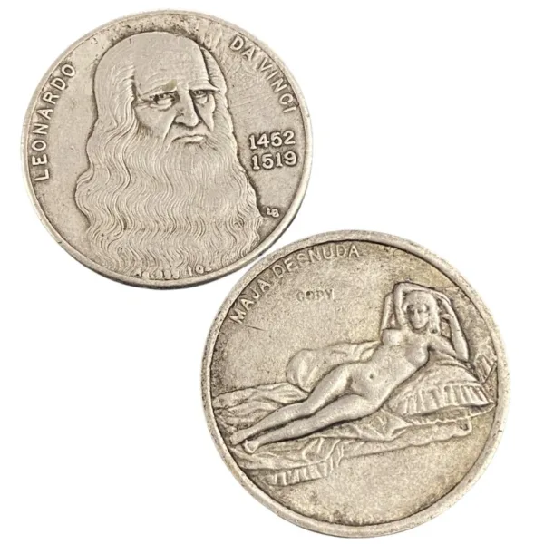 Leonardo da Vinci Silver Plated Copy Coin