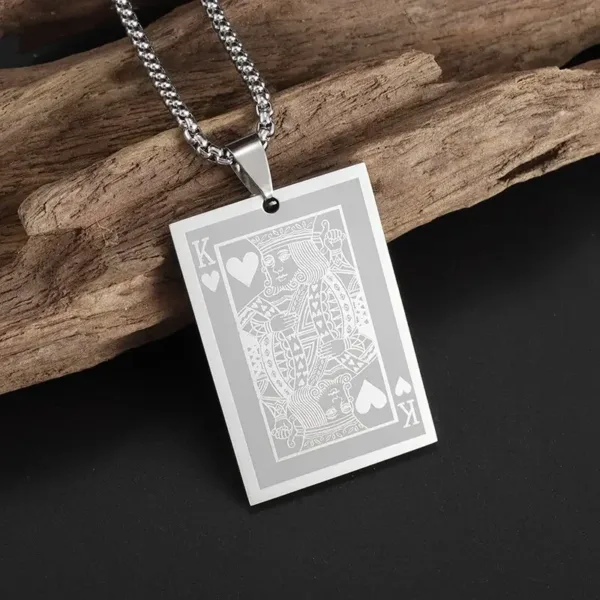 Iced Out Spades Playing Card Necklace for Men - Image 25