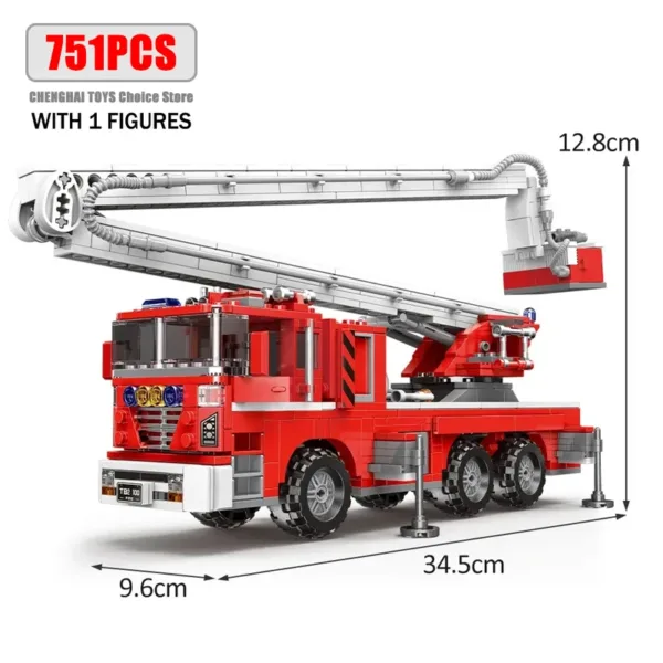 City Firefighter Rescue Vehicle Building Block Set - Image 8