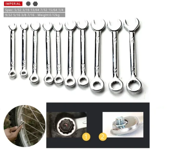 10-Piece Mini Wrench Set with Key Ring - Image 5