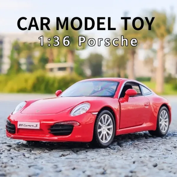 1:36 Porsche 911 Carrera S Diecast Model Car - Image 2