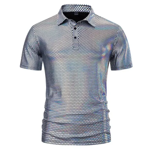 Men's Casual Short Sleeve Sequins T-Shirt - Image 2