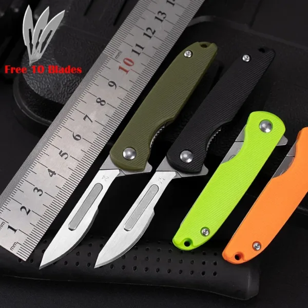 Mini Folding Knife with 10 Replaceable Blades - Image 4