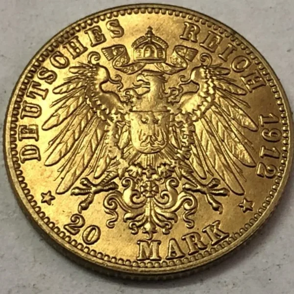 1912 German Empire 20 Mark Copy Coin - Image 3