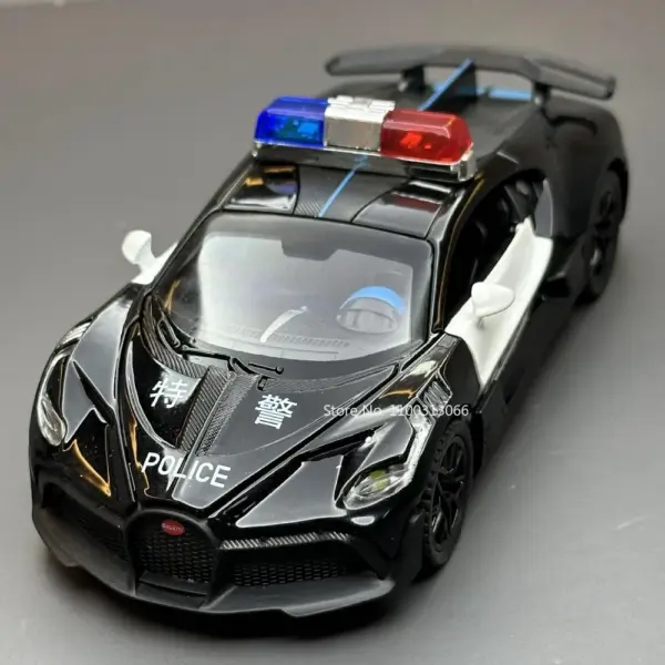 1/32 Bugatti Police Car Metal Diecast Toy