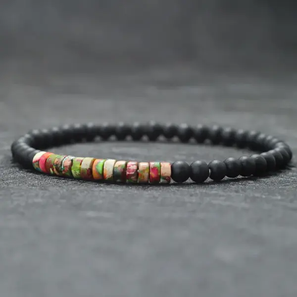 Unisex 4mm Emperor Onyx Bead Bracelet - Image 8