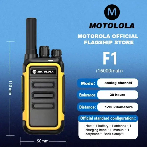 Motolola F1 Portable Walkie Talkie UHF Radio Set