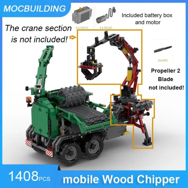 MOC Building Blocks Mobile Wood Chipper 1408PCS - Image 2