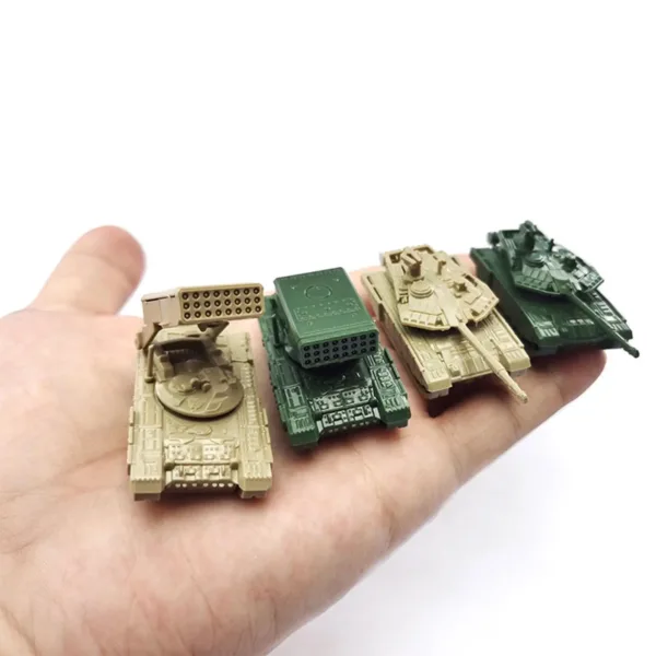 4-Piece 1:144 Scale Tank and Rocket Set