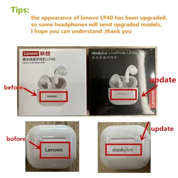 Lenovo LP40 Bluetooth Earphones 5.0 TWS - Image 5