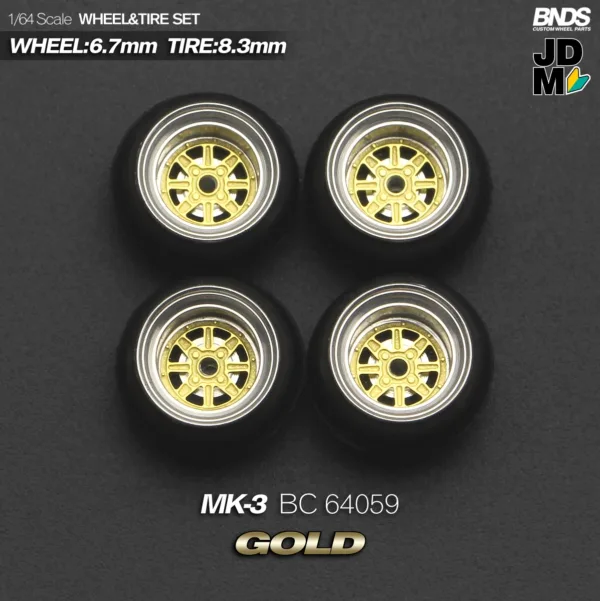 1/64 Scale Alloy Wheel and Tire Set 4pcs - Image 34