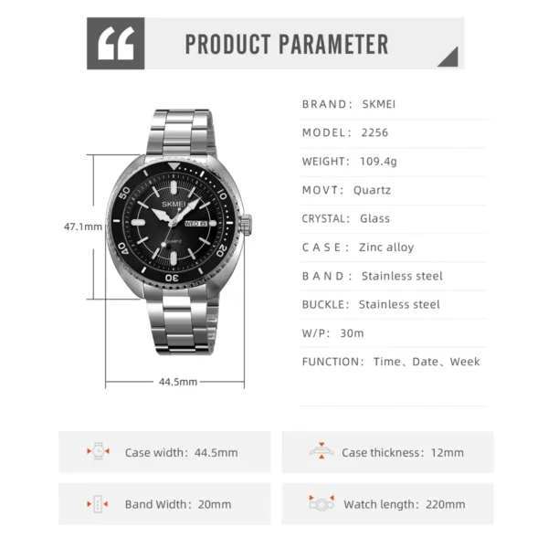 Men's Waterproof Stainless Steel Quartz Watch - Image 6