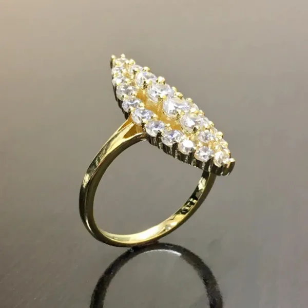 Trendy Geometric Gold CZ Wedding Ring for Women - Image 4