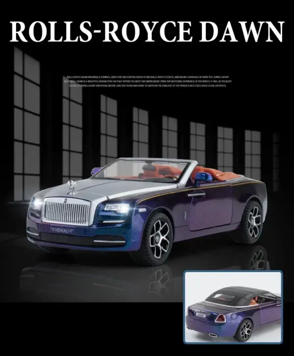 1:24 Rolls Royce Dawn Metal Toy Car Model