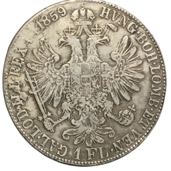 1859 Austria 1 Florin Silver Plated Coin