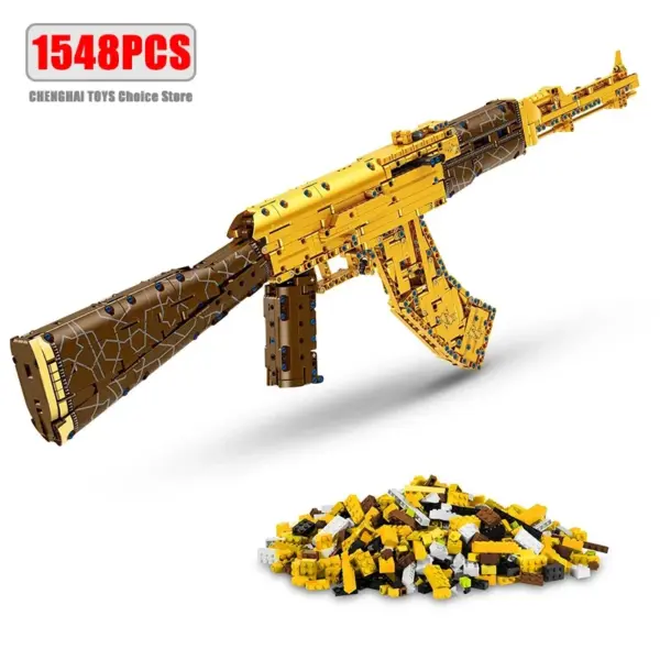 1548Pcs Gold AK47 Building Blocks Set