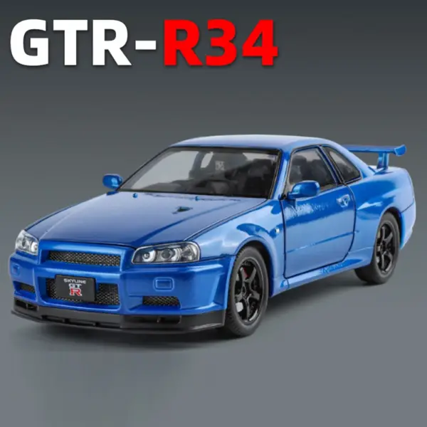 1/24 Scale Nissan GTR R34 Diecast Model Car