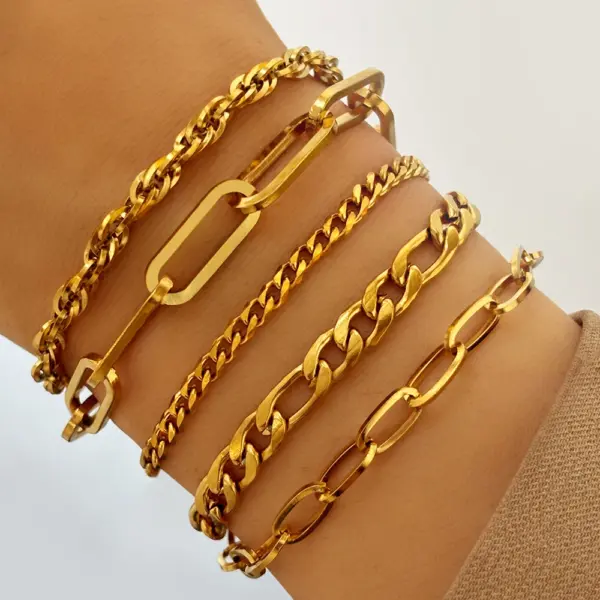 Multi-Style Stainless Steel Chain Bracelet for Women