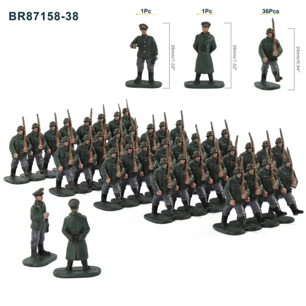 38pcs HO Scale Military Figures Set - Image 18