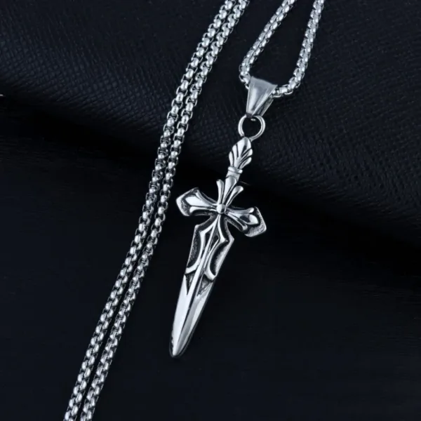 Titanium Steel Sword Pendant Necklace for Women - Image 4