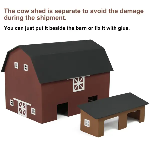 HO Scale Model Barn with Cows - Painted JZ8708 - Image 4