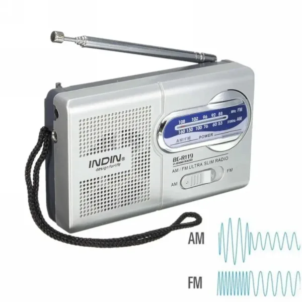 Portable AM/FM Radio BC-R119 in Silver - Image 3