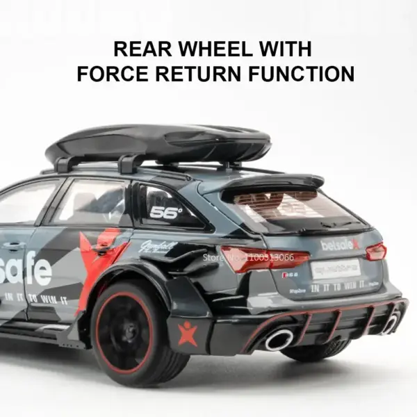 1/24 Audi RS6 Diecast Car with Lights and Sound - Image 4