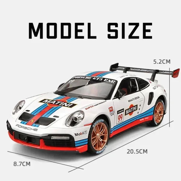 1:24 Porsche 911 GT3 RSR Diecast Model Car - Image 6